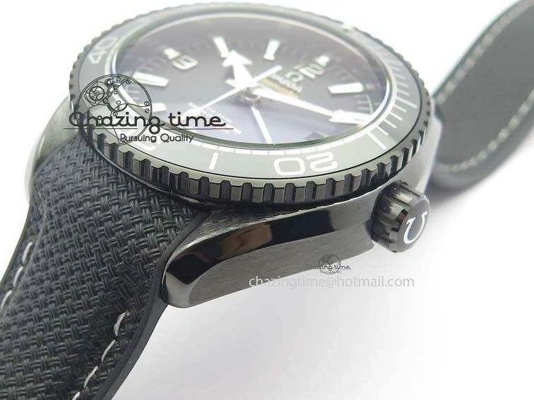 0502 Planet Ocean 45mm Real Ceramic BP-Maker Best Edition Black Dial On Nylon Rubber Strap A TopPick 8185